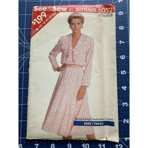 Butterick See & Sew 6052 Misses'‎ Dress Size 16-24 Uncut